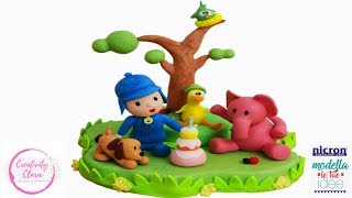 PORCELANA FRIA POCOYO CAKE TOPPER NO FONDANT - TORTA NO PASTA DI ZUCCHERO