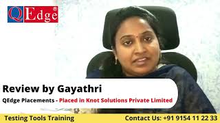 #Testing #Tools Training & #Placement  Institute Review by Gayathri |  @QEdgeTech  Hyderabad