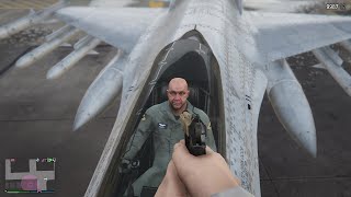 【GTA5】銃で脅して戦闘機を奪ってみた