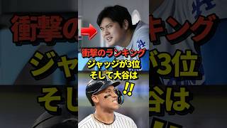 ㊗️30万再生！【3位？】ア・リーグ最強打者のアーロンジャッジがまさかの3位に！とある衝撃のランキングが発表！大谷翔平の順位はなんと・・・#shorts #大谷翔平 #野球