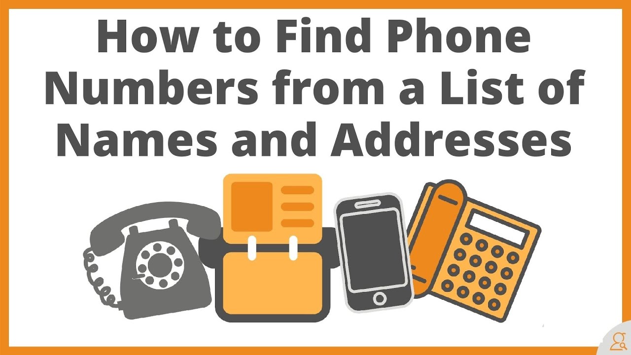 How To Find Phone Numbers From A List Of Names And Addresses - YouTube