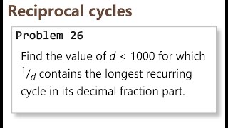 Project Euler: Problem 26 (C/C++)