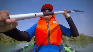 My first kayaking in mangrove forest Qeshm اولین تجربه کایاک سواری در جنگل حرا