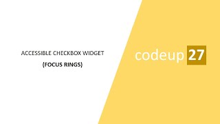 How to create Accessible CheckBox Widget using Javascript | CodeUp27 | Widgets