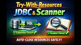 “Stop Resource Leaks! Learn Try-With-Resources in Java (JDBC + Scanner)” #corejavatutorial