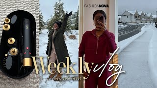 weekly vlog | finally resetting for the year + it's snowing + fashion nova haul!