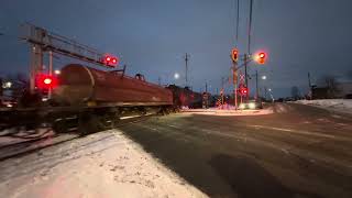 QGRY 3334 \u0026 HCRY 802 at West Sudbury (1/15/2025)