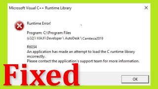 How To Fix Miscrosoft Visual C++ Runtime Error R6034 - Windows 11/10/8/7