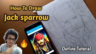 How To Draw Jack Sparrow Step By Step Outline Tutorial | Jack Sparrow Drawing Tutorial #Drawing 🔥👌