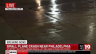 Philadelphia plane crash press conference with Governor Josh Shapiro.