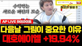 다음날 그림이 중요한 이유 대호에이엘 +19.94%