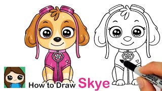 How to Draw Skye 🦴 Paw Patrol