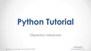 Python Tutorial. Dispersion Measures