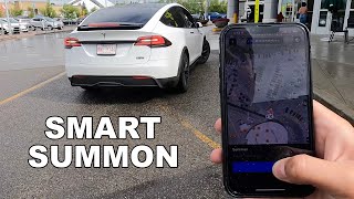Tesla Smart Summon in a Mall Parking Lot - Does it Actually Work?