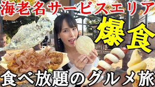 【海老名SA】日本最大級の海老名サービスエリアで爆食！人気グルメを食べ放題してみた【大食い】