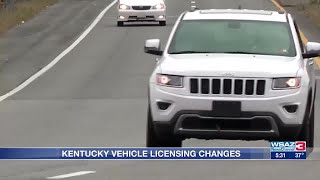 Vehicle licensing changes coming to Kentucky