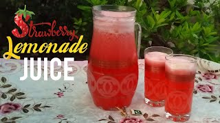 Strawberry Lemonade Recipe | Homemade Fresh Lemonade With Yummy Strawberry For Summer Drink #juice