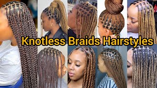 Classic Knotless Braid Hairstyles to try out in 2025 | Medium Box Braids | Cornrow Braids for Ladies