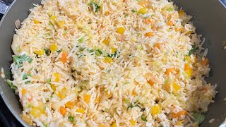 15 minutes healthy fried rice with no sauce | Easy lunch box ideas #friedrice #vegetablefriedrice