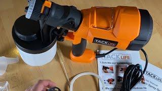 Paint Sprayer 800ml/min, Electric Spray Gun with 3 Spray Patterns Unboxing and instructions