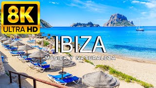 FLYING OVER IBIZA 8K | Amazing beautiful natural landscape with relaxing music | 8K ULTRA HD VIDEO