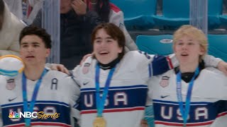USA hockey teenagers belt out the national anthem at Youth Olympics | NBC Sports