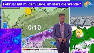 Februar mit mildem Ende, im März die nass-kalte Wende (Regen/Schnee)? Wettervorhersage 21.-28.02.25.