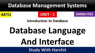 Database language and interface || Notes || Database Management System
