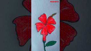 easy hibiscus flower drawing #shorts #drawing #desiart