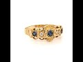 sapphire and diamond set gold ring