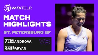 Ekaterina Alexandrova vs. Margarita Gasparyan | 2021 St. Petersburg Quarterfinals | WTA Highlights