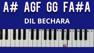 Dil Bechara - Title Track piano cover with notes|Sushant Singh Rajput|A.R.Rahman|Keyboard tutorial