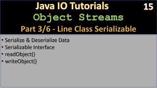 Java IO - Serialization | Part 3 - Line Class Serializable | - Java IO Tutorials #15