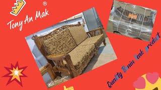 ✨Royal Benin Teak Product, That elevates your way of living.🔥🔥 customised 3+3 sofa.