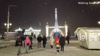 VDNKH the best park in moscow. Moscow new year decorations 2022. Moscow winter walk 4k. Part 2.