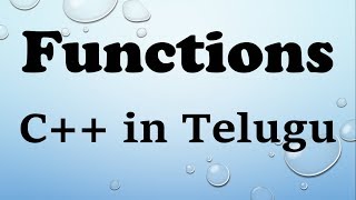 Functions in C++ in telugu by Kotha Abhishek