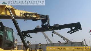 HOW REACH STACKER HYSTER RS46 41LSCH WORKS! SEE BEAUTIFUL DISPLAY @ ARABIAN JERUSALEM EQUIPMENT YARD