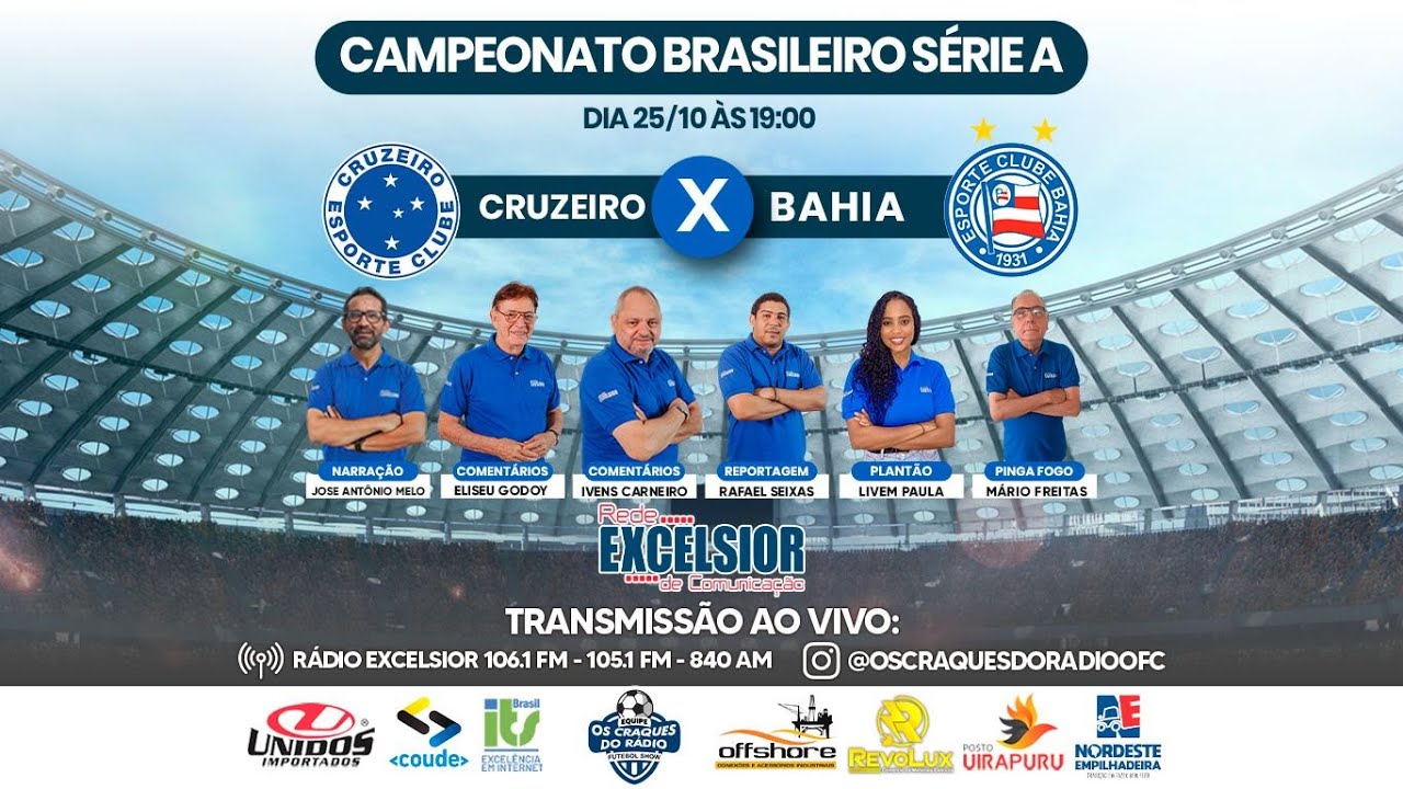 AO VIVO CRUZEIRO X BAHIA - 26/10/2023 - YouTube