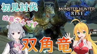 【弓で初見】双角竜『ディアブロス』【MHRise】モンハンライズ ～ボイスロイド実況