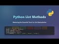 Python List Methods: Append, Extend, Insert, Remove, Pop Explained for Beginners