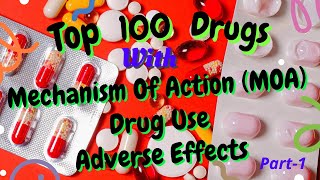 Top 100 Prescription Drugs: Pharmacology Part 5 WITH Mechanism, Use and Side effects (Pharma)