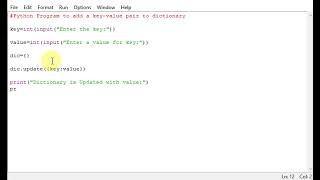 Python Program to add a key-value pair to dictionary