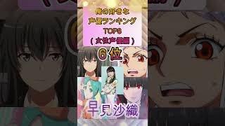 【俺的】好きな声優ランキング(女性声優編)#shorts #アニメ #アニメ紹介#声優