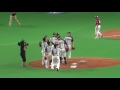 160924 ファイターズが勝利！杉谷拳士は陽岱鋼と西川遥輝にハイタッチ出来ず