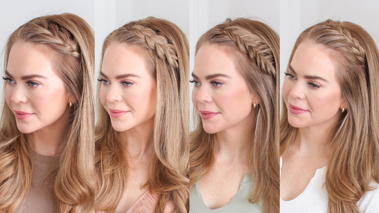4 Headband Braids Everyday Hairstyles For Medium Long Hair Youtube