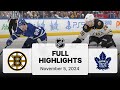 NHL Highlights | Bruins vs. Maple Leafs | November 05, 2024