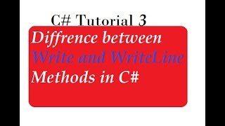 Difference Between Write and WriteLine Methods in C#
