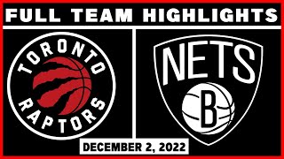 Toronto Raptors vs Brooklyn Nets - Full Game Highlights | Dec 2, 2022 | 22-23 NBA Season