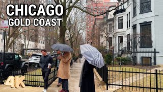 Walking in Light Rainfall in Chicago Gold Coast On Friday | December 27, 2024 | 4K 60FPS ASMR