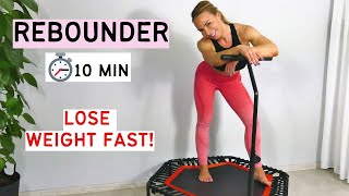 Rebounder workout 10 minutes/trampoline workout/mini trampoline/rebounding workouts/lose weight fast